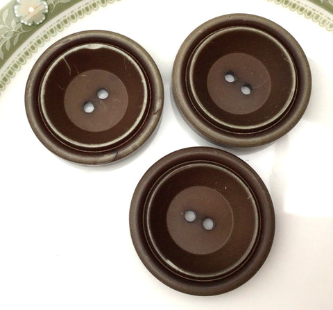 Vintage 30mm Brown Deep Bowl Buttons - Premium Buttons from Smart as a button - Just £0.50! Shop now at Smart as a button