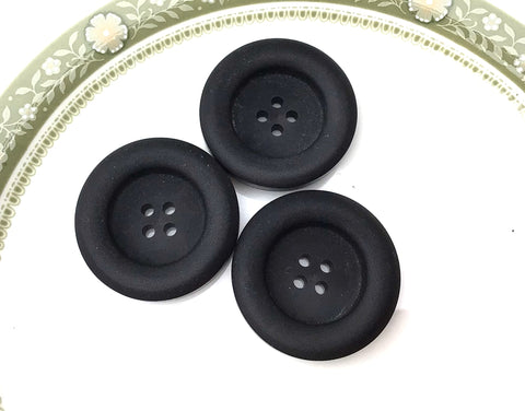 Pack of 3 Black Deep Bowl Vintage Buttons - Premium Buttons from Smart as a button - Just £1! Shop now at Smart as a button