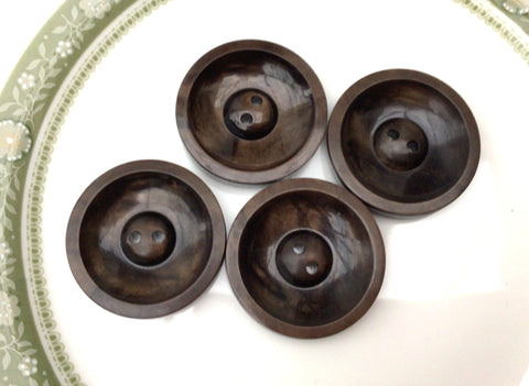 Vintage 28mm Brown Bowl Buttons with Raised Centre - Premium Buttons from Smart as a button - Just £1.50! Shop now at Smart as a button