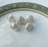 11mm Ivory Rose Buttons on a Shank