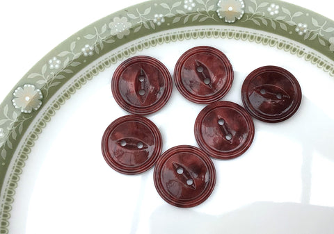 Pack of 6 16mm Burgundy raised centre Fisheye - Premium Buttons from Smart as a button - Just £2! Shop now at Smart as a button