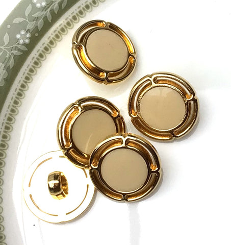 Pack of 5 Vintage Gold and Ivory Buttons - Premium Buttons from Smart as a button - Just £2! Shop now at Smart as a button