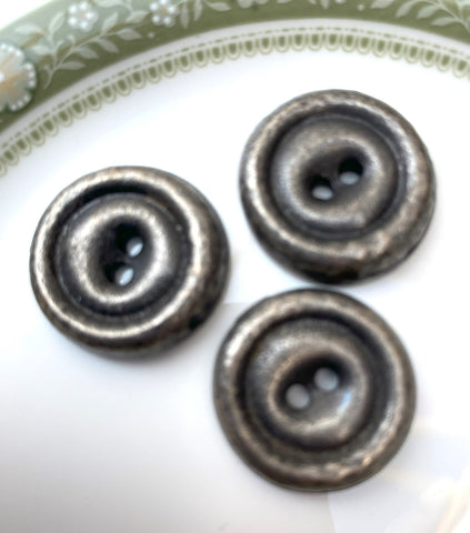 Vintage Silver Buttons With Rim and Tarnished Finish - Premium Buttons from Smart as a button - Just £2! Shop now at Smart as a button