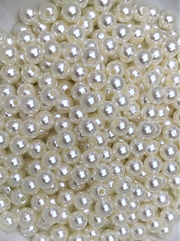 Balsa Circle 10 mm or 0.39 Faux Pearl Beads Taupe